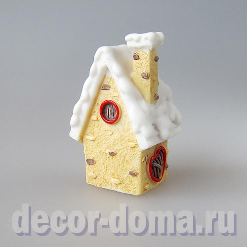 Домик зимний, 5 см, цвет кремовый Домик зимний, 5 см, цвет кремовый