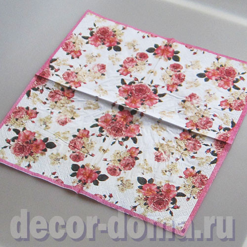 Розовые розы, салфетка для декупажа, 33 х 33 см Розовые розы, салфетка для декупажа, 33 х 33 см
