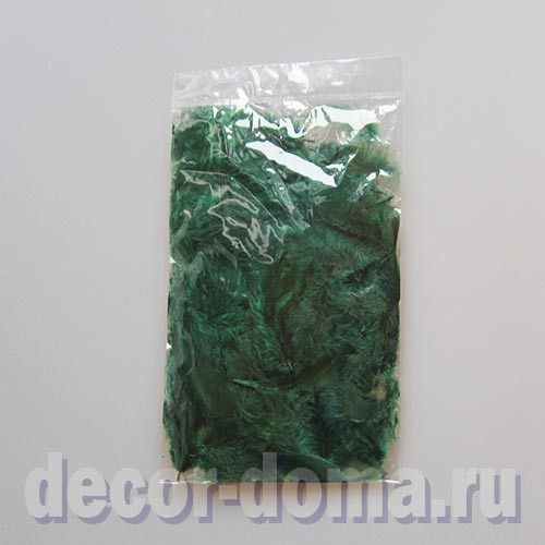 Перья цветные, 100 шт., цвет зелёный