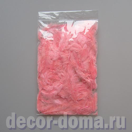 Перья цветные, 100 шт., цвет розовый фламинго