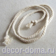 Веревка из хлопка, цвет натуральный, 0,7 см, 30 м