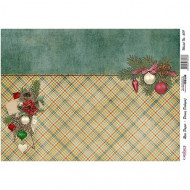 Cadence Rice Decoupage Paper, бумага для декупажа рисовая, A3, 509 новогодние букетики и клетка Cadence Rice Decoupage Paper, бумага для декупажа рисовая, A3, 509 новогодние букетики и клетка