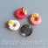 Пончики Donuts (Донатс), 15 мм, 3 шт., с цветочком и вишней