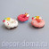 Пончики Donuts (Донатс), 15 мм, 3 шт., с цветочком и вишней