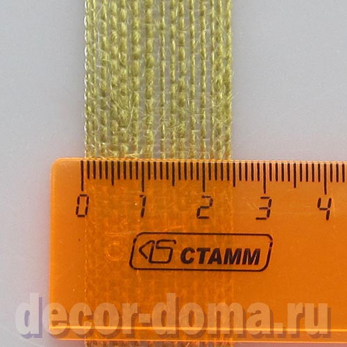 Лента джутовая, 2,5 см, цвет зелёный оливковый, 1 м