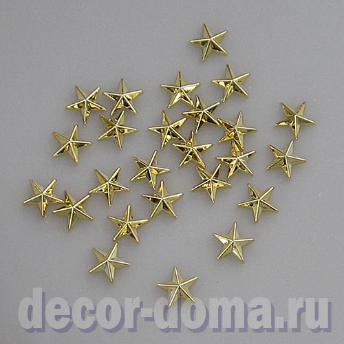 Звездочки, 1,4 см, цвет золотой блестящий, 25 шт. Звездочки, 1,4 см, цвет золотой блестящий, 25 шт.