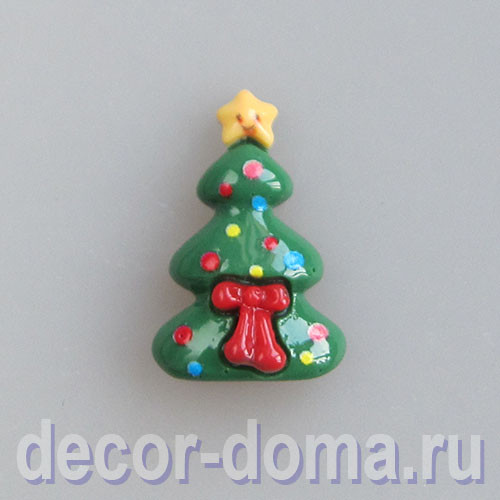 Ёлочка нарядная с бантом, 2,7 см, декор новогодний Ёлочка нарядная с бантом, 2,7 см, декор новогодний