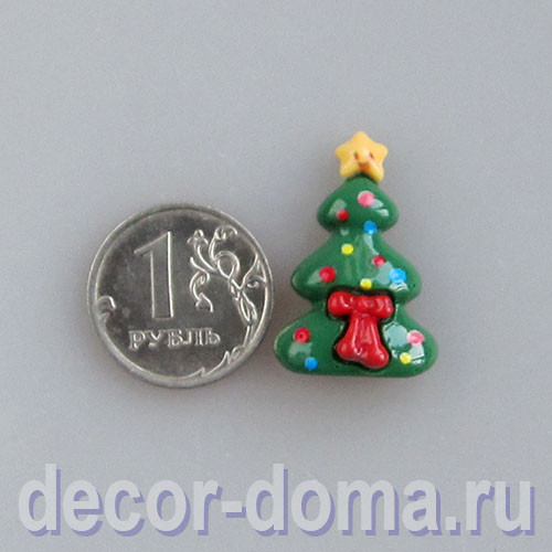Ёлочка нарядная с бантом, 2,7 см, декор новогодний Ёлочка нарядная с бантом, 2,7 см, декор новогодний