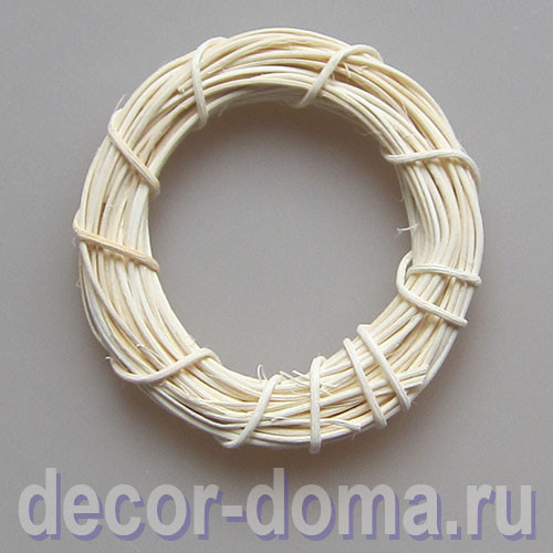 Венок из лозы, миниатюрный, 10 см, цвет молочный Венок из лозы, миниатюрный, 10 см, цвет молочный