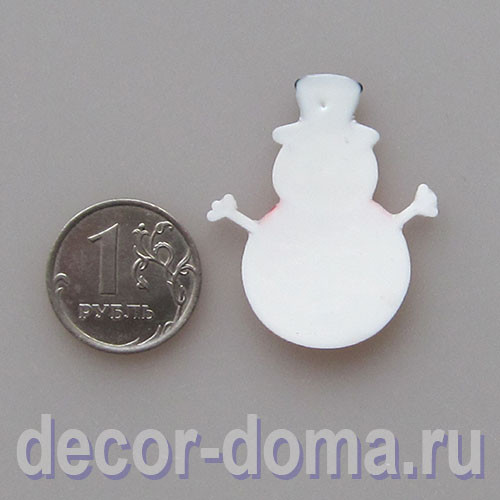 Снеговик в цилиндре, декор новогодний, 3,5 см
