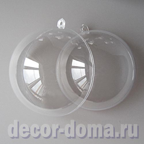 Шар из прозрачного пластика, 9 см,  упаковка 12 шт.