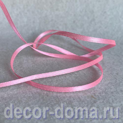 Ленточка 3 мм атласная, 1 м, цвет 005, розовый