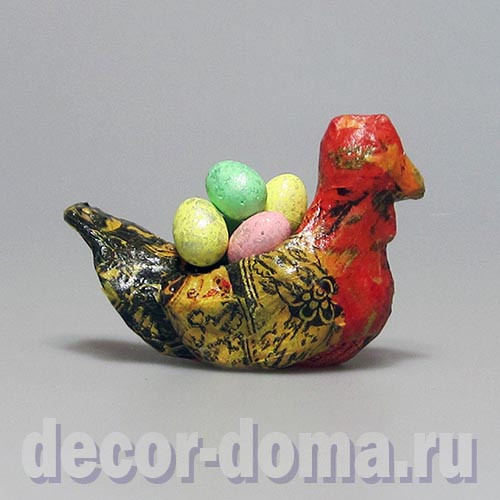 Курочка, подставка, фигурка из папье-маше, объемная, DECOPATCH Курочка, подставка, фигурка из папье-маше, объемная, DECOPATCH