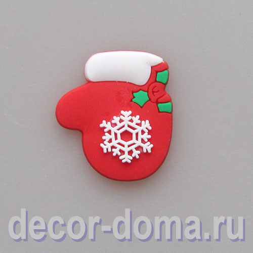 Варежка, декор новогодний, 3 см Варежка, декор новогодний, 3 см