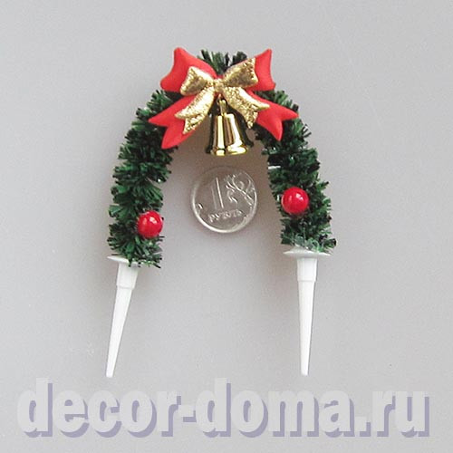 Топпер мини, рождественская арка, 9,5 см