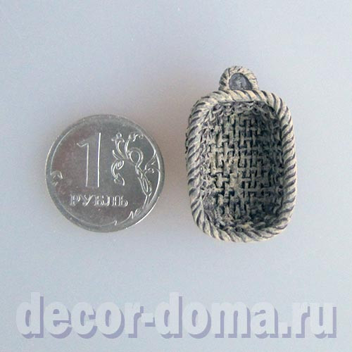 Корзинка с боковой ручкой, плетёнка, 2,5 см, полистоун