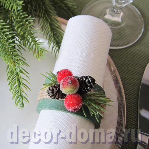 Кольцо для салфеток плоское, из дерева, 5 см