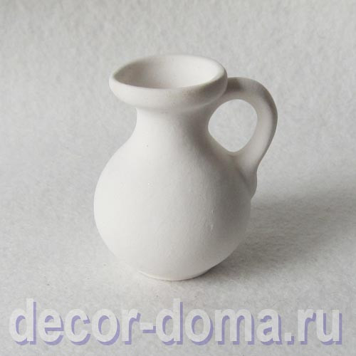Кувшин 6,5 см, с ручкой, белая глина Кувшин 6,5 см, с ручкой, белая глина