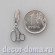 Ножницы миниатюрные, подвеска, 3 см Ножницы миниатюрные, подвеска, 3 см
