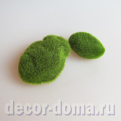 Мох искусственный, камни малые, 2 шт. Мох искусственный, камни малые, 2 шт.