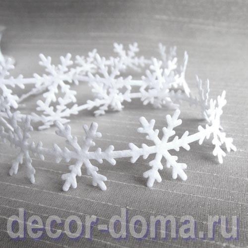 Снежинки, тесьма фигурная, 2,5 см, 1 м