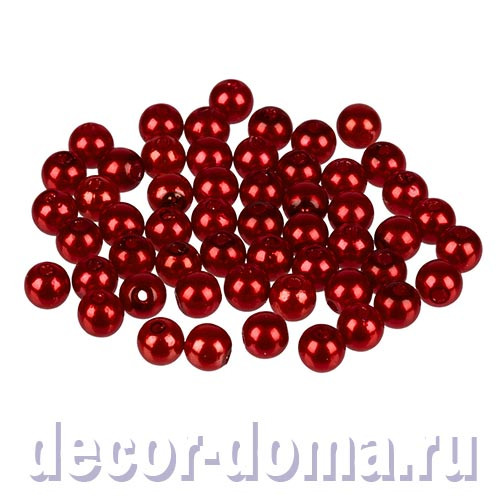 Бусины, 6 мм, пластик перламутровый, 50 шт., цвет 09 ярко-красный Бусины, 6 мм, пластик перламутровый, 50 шт., цвет 09 ярко-красный