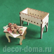 Мангал, миниатюрный, фанерный, сборный, 5,5 см