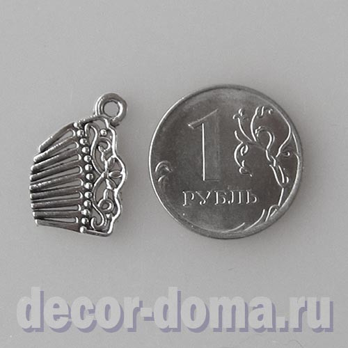 Гребень старинный, подвеска, миниатюра, 1,7 см Гребень старинный, подвеска, миниатюра, 1,7 см