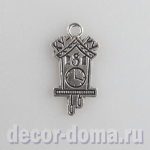Часы с кукушкой, подвеска, миниатюра, 2,6 см, цвет серебро Часы с кукушкой, подвеска, миниатюра, 2,6 см, цвет серебро
