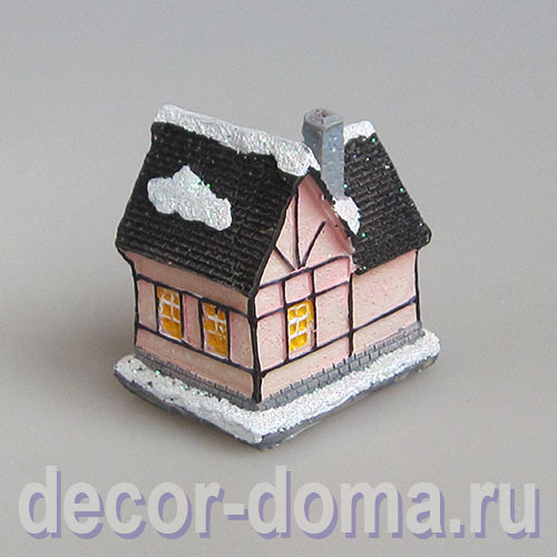 Зимний домик светящийся, 5,5 см