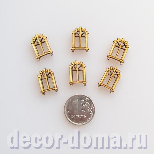Окошко микро, арочное классическое, фигурка из фанеры, 1,1х1,6 см, 6 шт. Окошко микро, арочное классическое, фигурка из фанеры, 1,1х1,6 см, 6 шт.