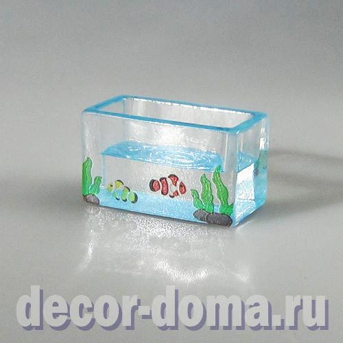 Аквариум с рыбками, миниатюра, 3,7 см