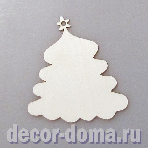 Елка новогодняя, фигурка фанерная, 10 см