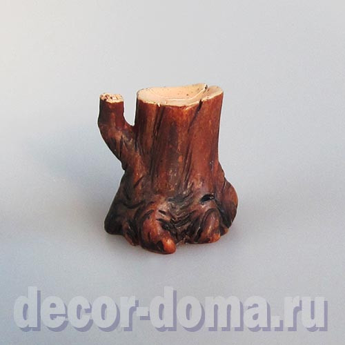 Пень с норой, 3 см, полистоун
