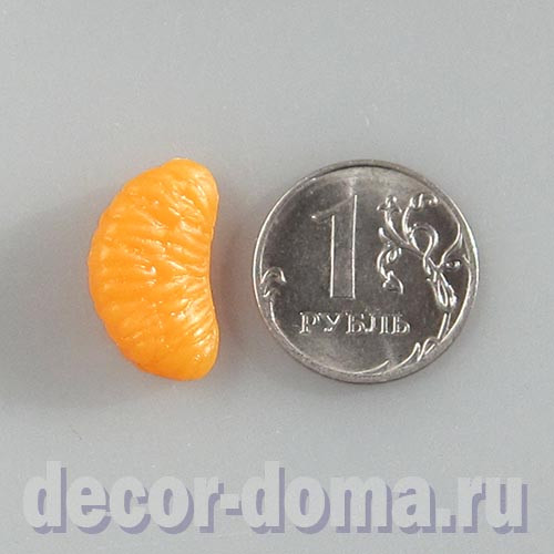 Дольки мандарина мини, 2 см, пластик, 3 шт.