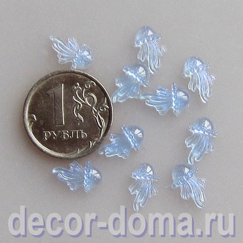 Медузы сияющие, фигурки для декора, 1 см, 10 шт. Медузы сияющие, фигурки для декора, 1 см, 10 шт.