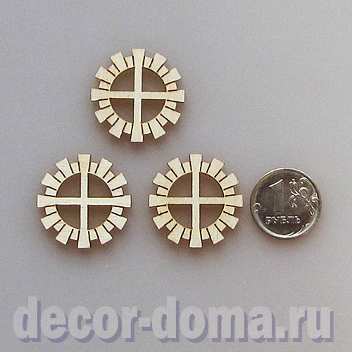Окошки мини, морские, фигурки из фанеры, 2,7 см, 3 шт.