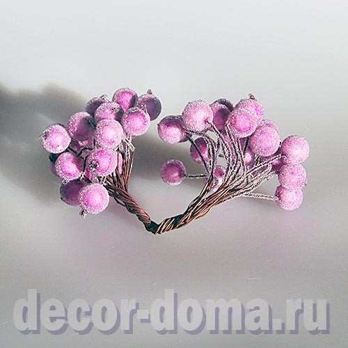 Ягодки в сахаре, на проволоке, цвет сиреневый