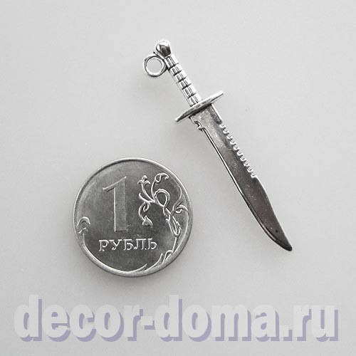 Боевой нож, металлическая подвеска, 4,5 см Боевой нож, металлическая подвеска, 4,5 см