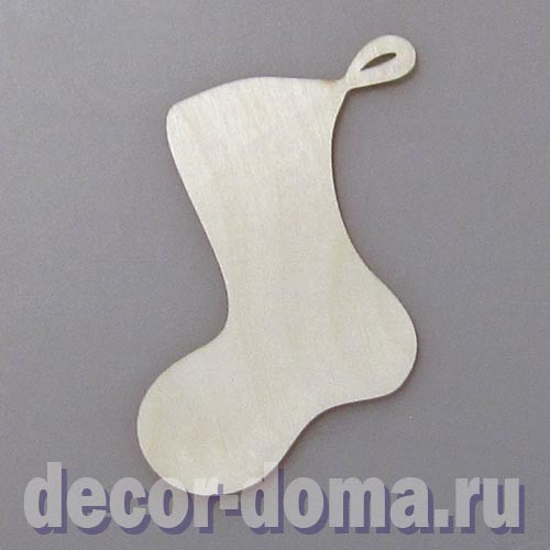 Сапожок рождественский, фигурка фанерная, 7х9 см