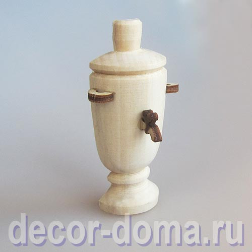 Самовар, половинка, для наклеивания и магнитов, фигурка деревянная, 7 см Самовар, половинка, для наклеивания и магнитов, фигурка деревянная, 7 см