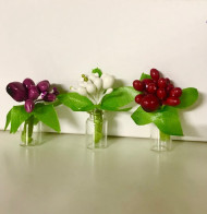 Цветочки в стеклянной баночке, 3 см, миниатюра, 3 шт.