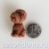 Собака пудель, фигурка миниатюрная, 3,5 см, коричневый Собака пудель, фигурка миниатюрная, 3,5 см, коричневый