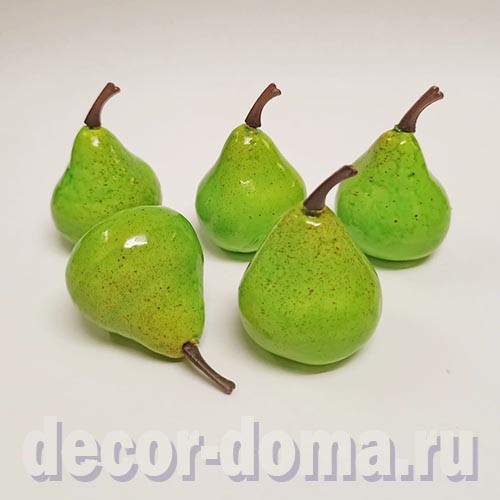 Груши, фрукты мини, 3,5 см, цвет зеленый, 5 шт. Груши, фрукты мини, 3,5 см, цвет зеленый, 5 шт.