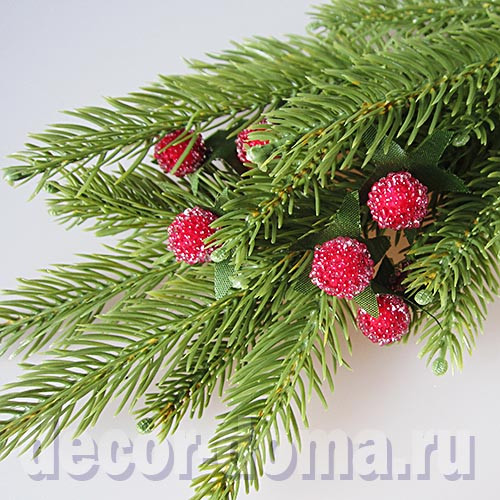 Клюква в сахаре, 1,5 см, на проволоке, 6 шт., цвет красный Клюква в сахаре, 1,5 см, на проволоке, 6 шт., цвет красный