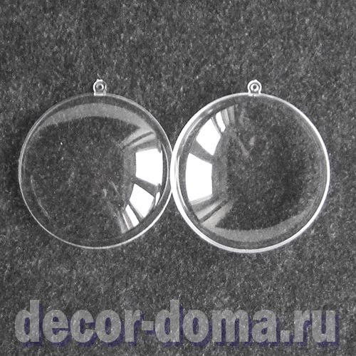 Медальон, 10 см, из 2 половинок, прозрачный пластик, упаковка 5 шт.