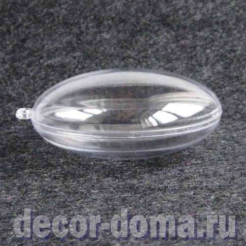 Медальон, 10 см, из 2 половинок, прозрачный пластик, упаковка 5 шт.