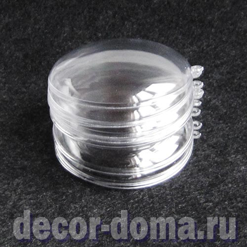 Медальон, 10 см, из 2 половинок, прозрачный пластик, упаковка 5 шт.