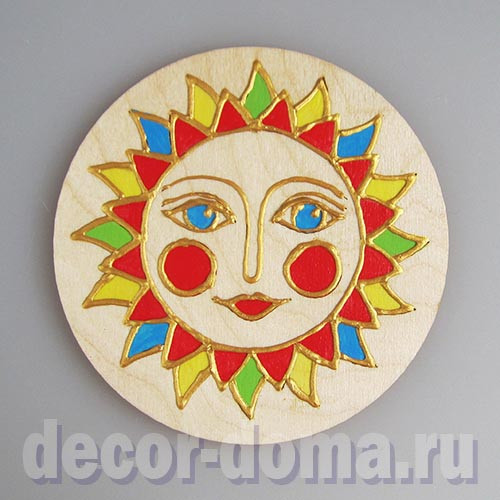 Солнышко-Ярило, фигурка из тонкой фанеры, 10 см