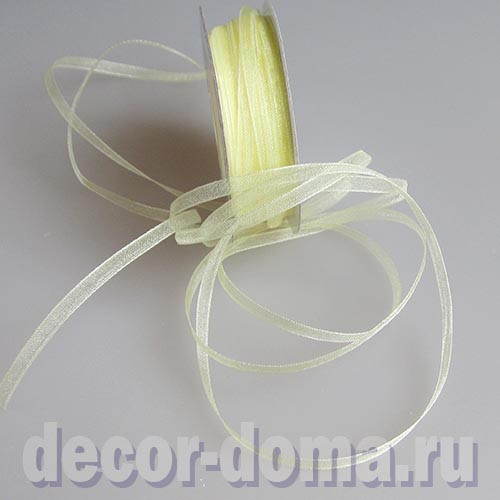 Ленточка капроновая, 3 мм, цвет 011, жёлтый светлый Ленточка капроновая, 3 мм, цвет 011, жёлтый светлый